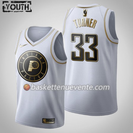 Maillot Basket Indiana Pacers Myles Turner 33 2019-20 Nike Blanc Golden Edition Swingman - Enfant